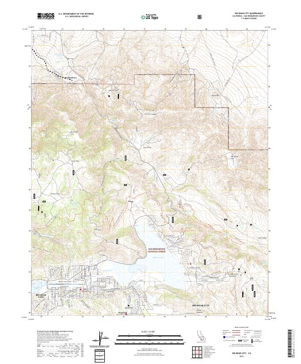 US Topo 7.5-minute map for Big Bear City CA