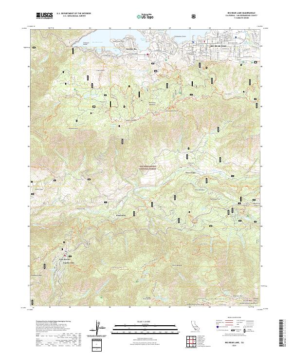 US Topo 7.5-minute map for Big Bear Lake CA