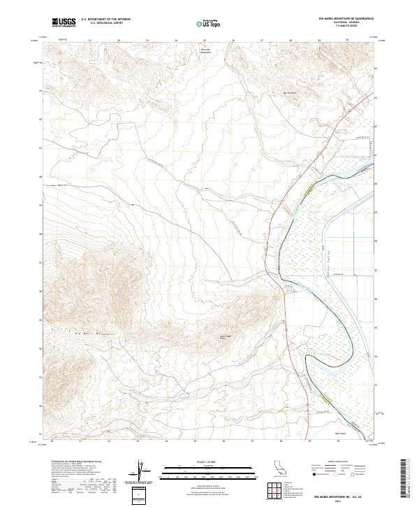 US Topo 7.5-minute map for Big Maria Mountains NE CAAZ