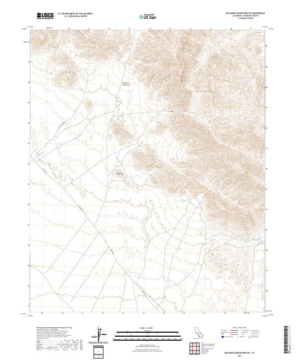 US Topo 7.5-minute map for Big Maria Mountains SW CA