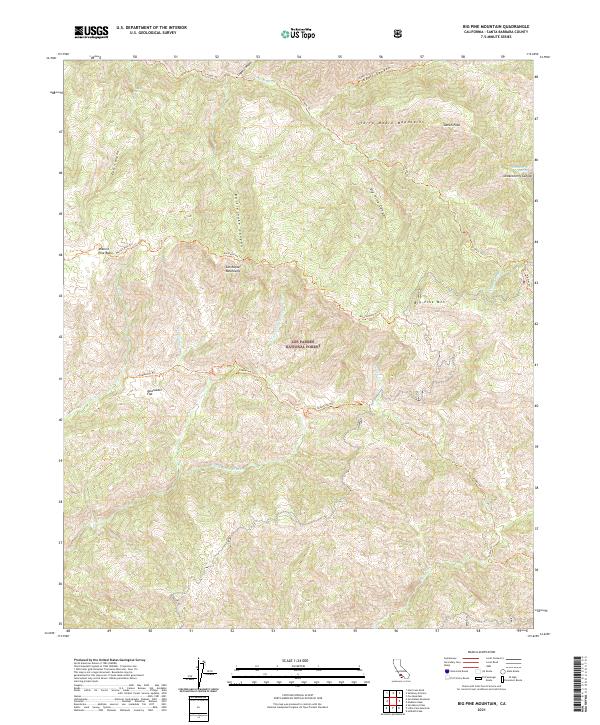 US Topo 7.5-minute map for Big Pine Mountain CA