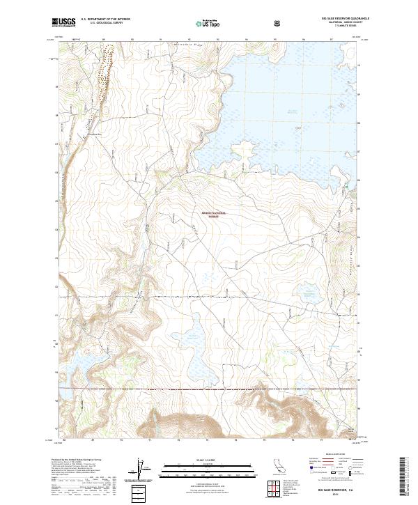 US Topo 7.5-minute map for Big Sage Reservoir CA