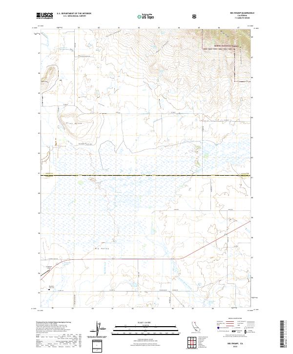 US Topo 7.5-minute map for Big Swamp CA