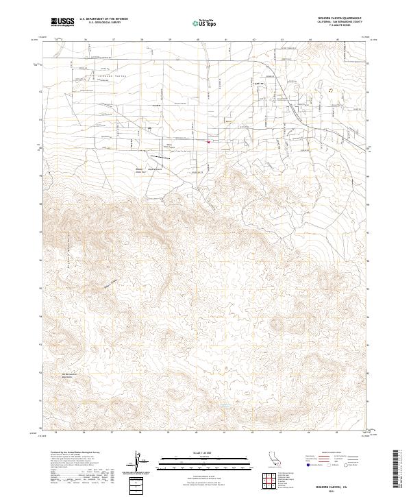 US Topo 7.5-minute map for Bighorn Canyon CA