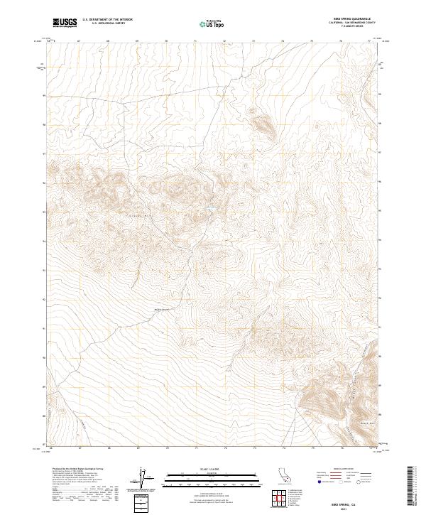 US Topo 7.5-minute map for Bird Spring CA