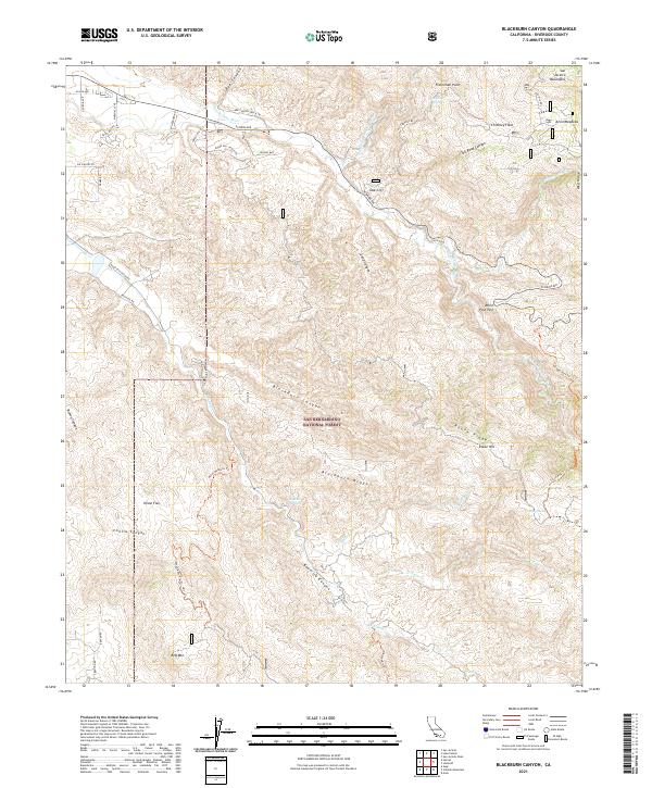 US Topo 7.5-minute map for Blackburn Canyon CA