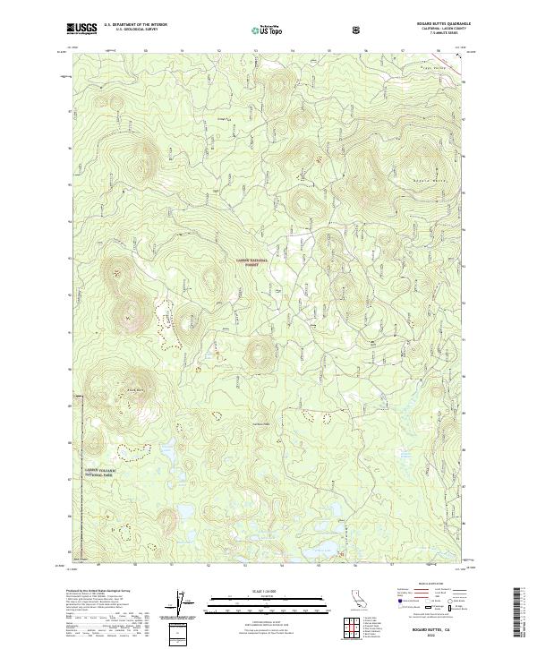 US Topo 7.5-minute map for Bogard Buttes CA