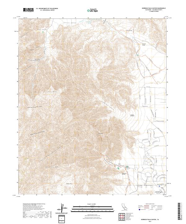 US Topo 7.5-minute map for Borrego Palm Canyon CA