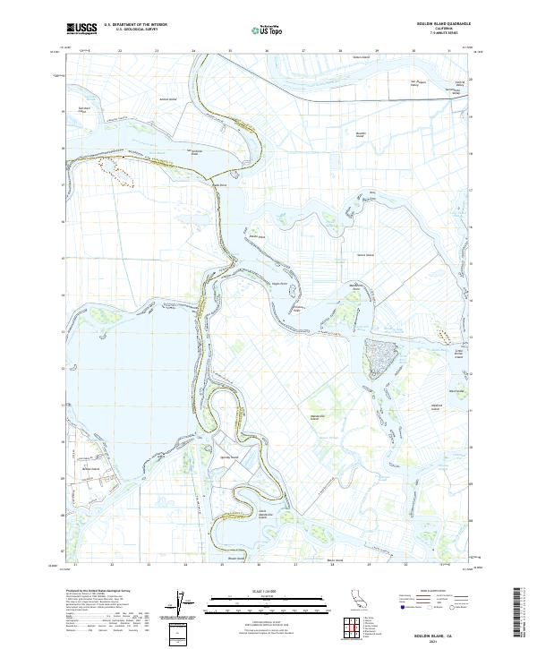 US Topo 7.5-minute map for Bouldin Island CA