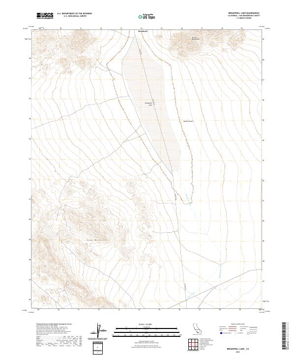 US Topo 7.5-minute map for Broadwell Lake CA