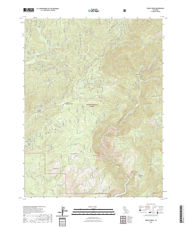 US Topo 7.5-minute map for Brush Creek CA