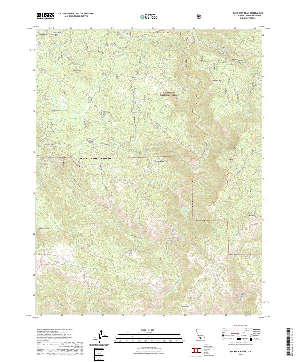 US Topo 7.5-minute map for Buckhorn Peak CA