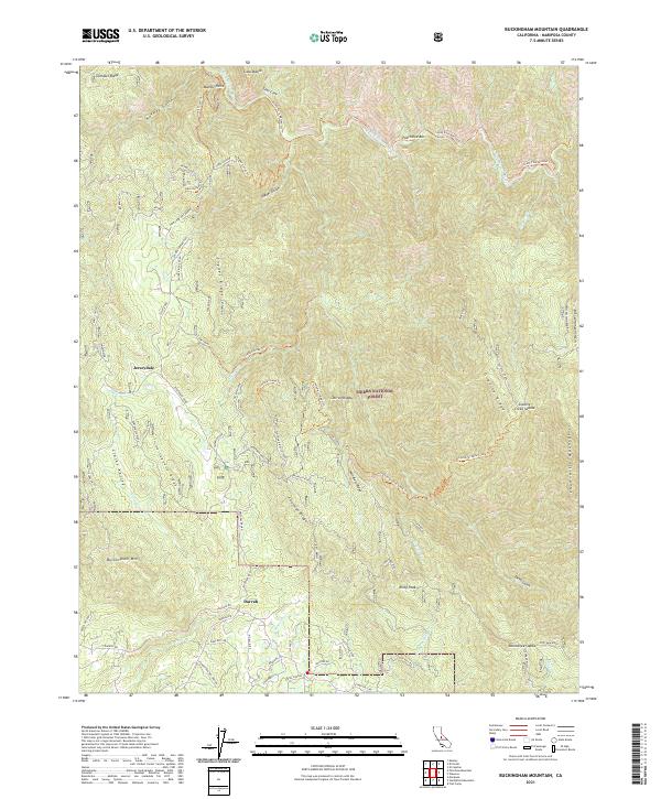 US Topo 7.5-minute map for Buckingham Mountain CA