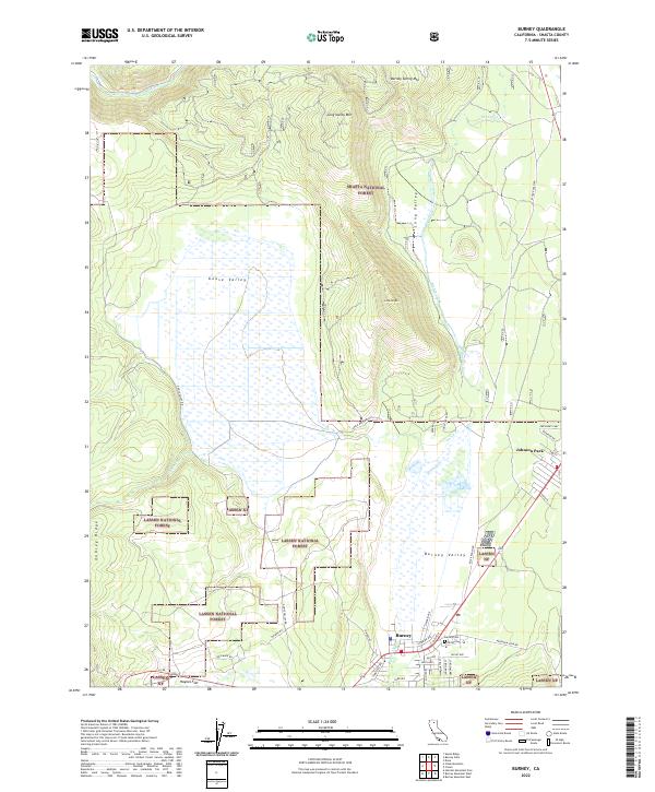 US Topo 7.5-minute map for Burney CA