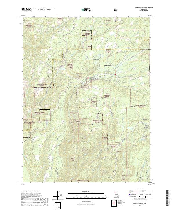 US Topo 7.5-minute map for Butte Meadows CA