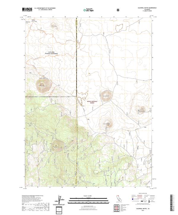 US Topo 7.5-minute map for Caldwell Butte CA