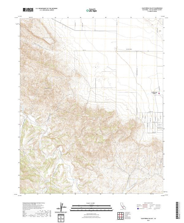 US Topo 7.5-minute map for California Valley CA