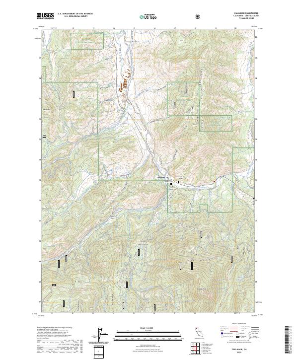 US Topo 7.5-minute map for Callahan CA