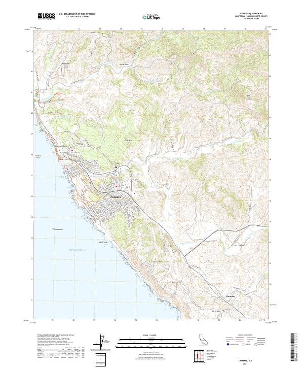 US Topo 7.5-minute map for Cambria CA – American Map Store