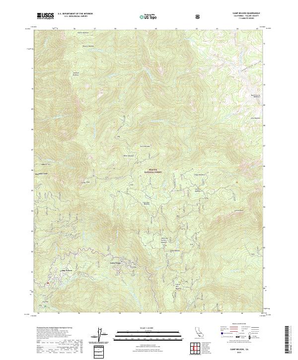 US Topo 7.5-minute map for Camp Nelson CA