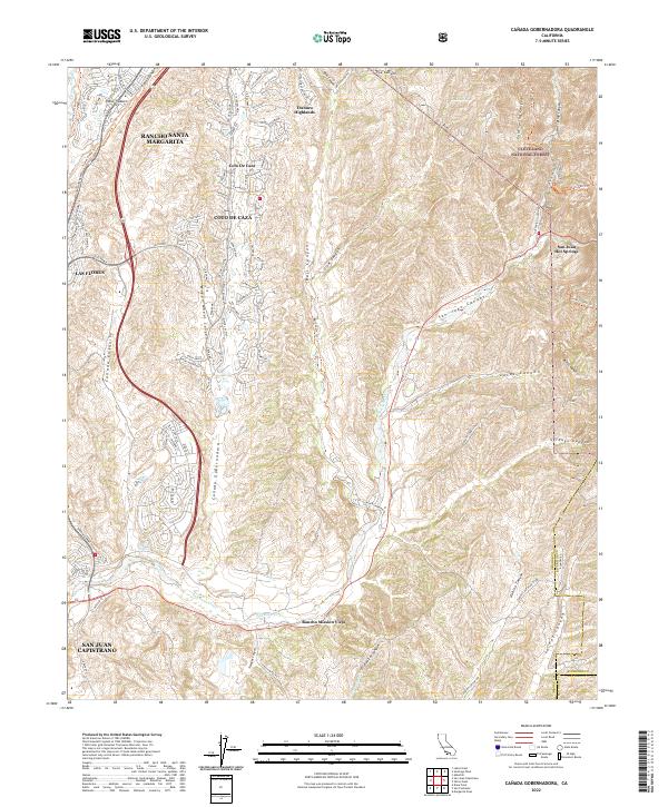 US Topo 7.5-minute map for Canada Gobernadora CA