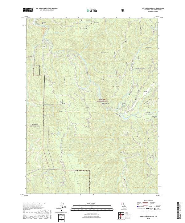 US Topo 7.5-minute map for Canthook Mountain CA