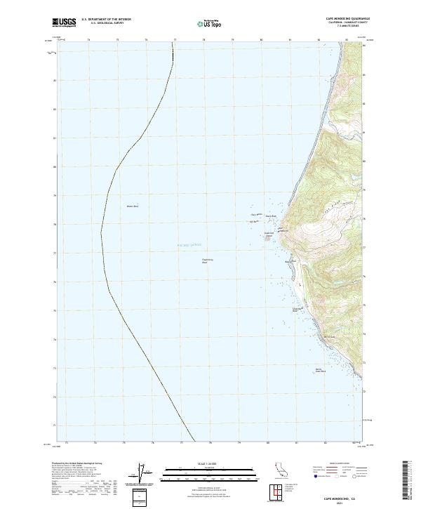 US Topo 7.5-minute map for Cape Mendocino CA