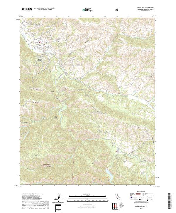 US Topo 7.5-minute map for Carmel Valley CA