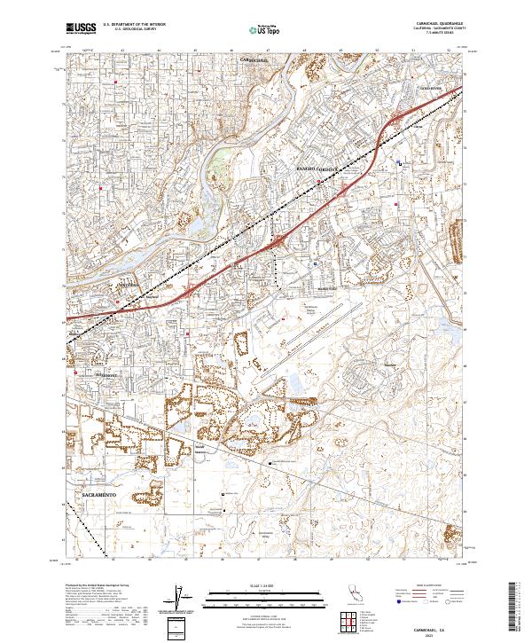 US Topo 7.5-minute map for Carmichael CA