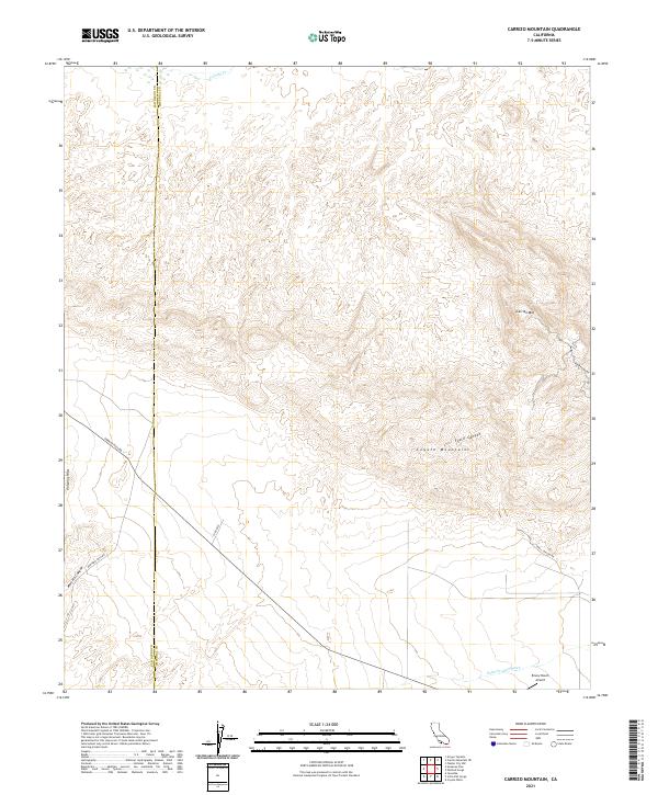 US Topo 7.5-minute map for Carrizo Mountain CA