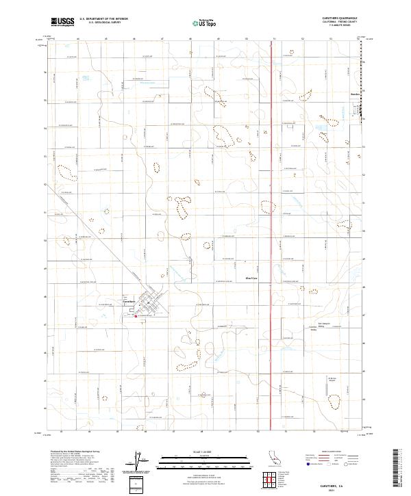 US Topo 7.5-minute map for Caruthers CA