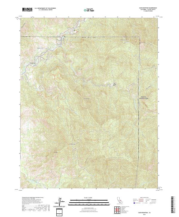 US Topo 7.5-minute map for Case Mountain CA