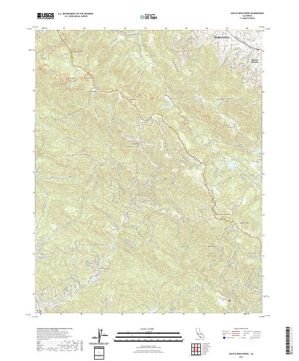 US Topo 7.5-minute map for Castle Rock Ridge CA