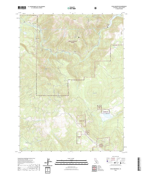 US Topo 7.5-minute map for Chalk Mountain CA