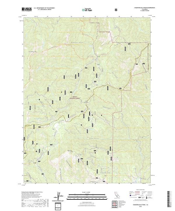 US Topo 7.5-minute map for Chanchelulla Peak CA