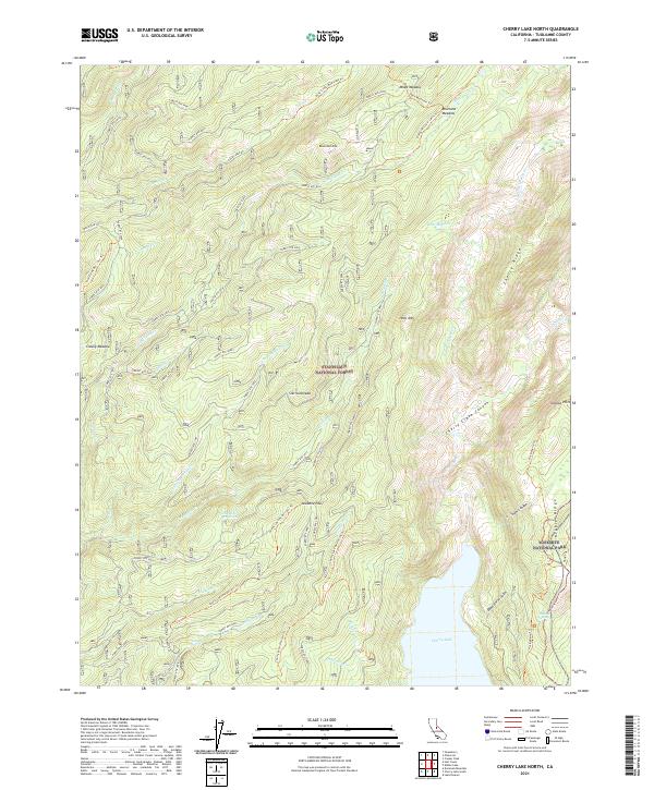 US Topo 7.5-minute map for Cherry Lake North CA