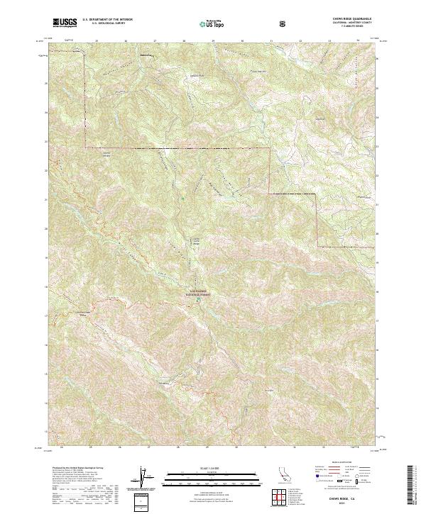 US Topo 7.5-minute map for Chews Ridge CA