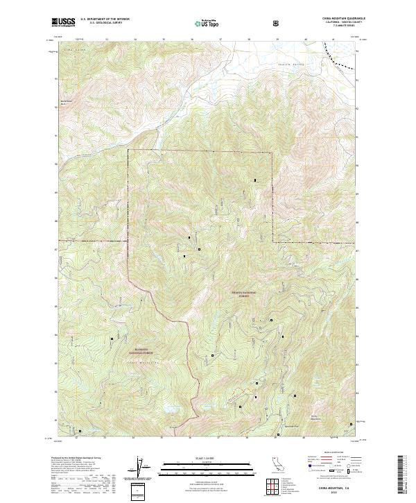 US Topo 7.5-minute map for China Mountain CA