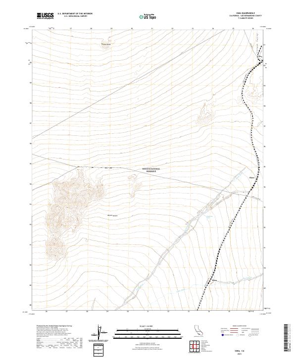 US Topo 7.5-minute map for Cima CA