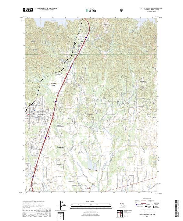 US Topo 7.5-minute map for City of Shasta Lake CA