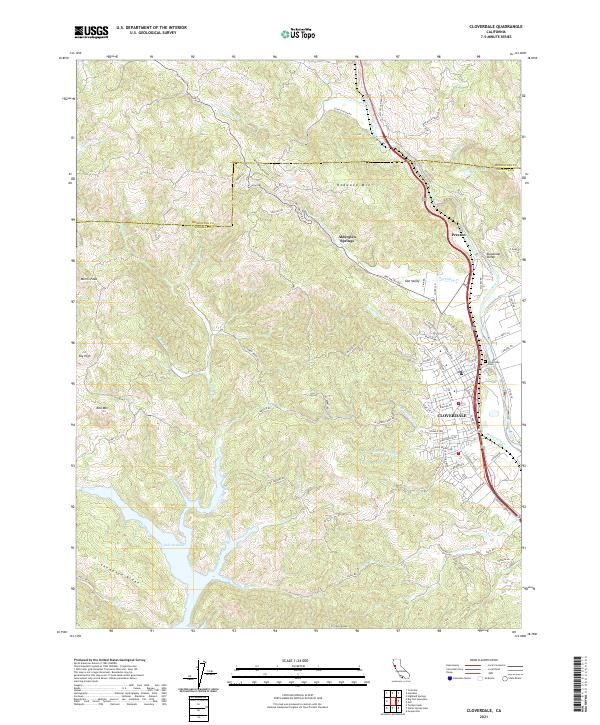 US Topo 7.5-minute map for Cloverdale CA