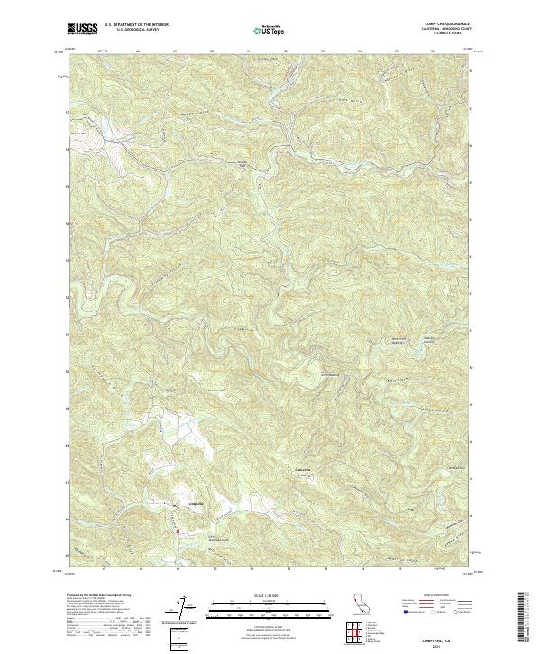 US Topo 7.5-minute map for Comptche CA