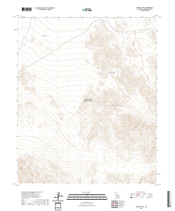 US Topo 7.5-minute map for Conejo Well CA