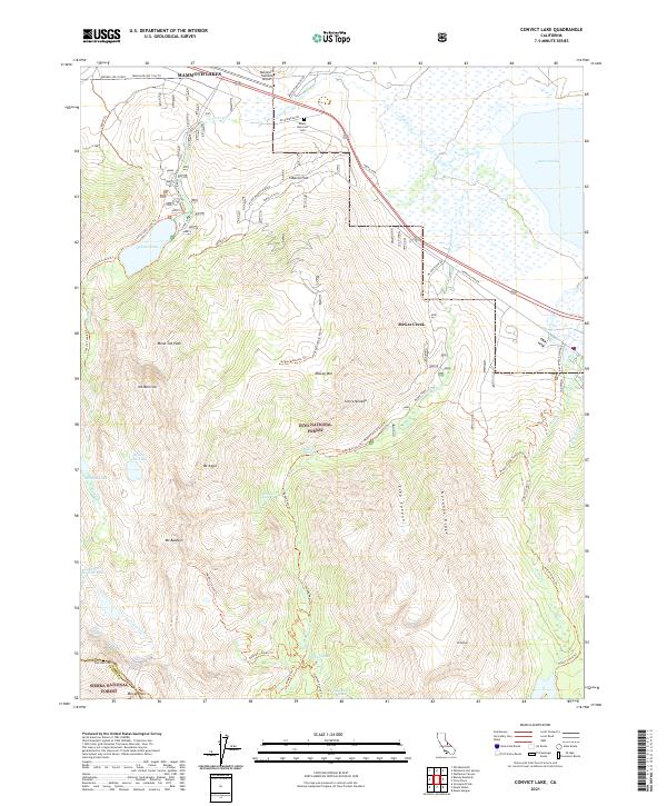 US Topo 7.5-minute map for Convict Lake CA