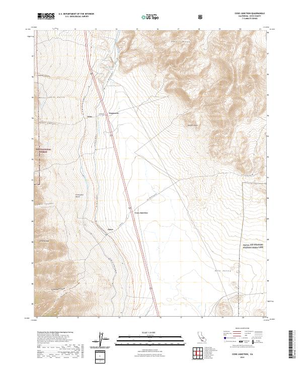 US Topo 7.5-minute map for Coso Junction CA