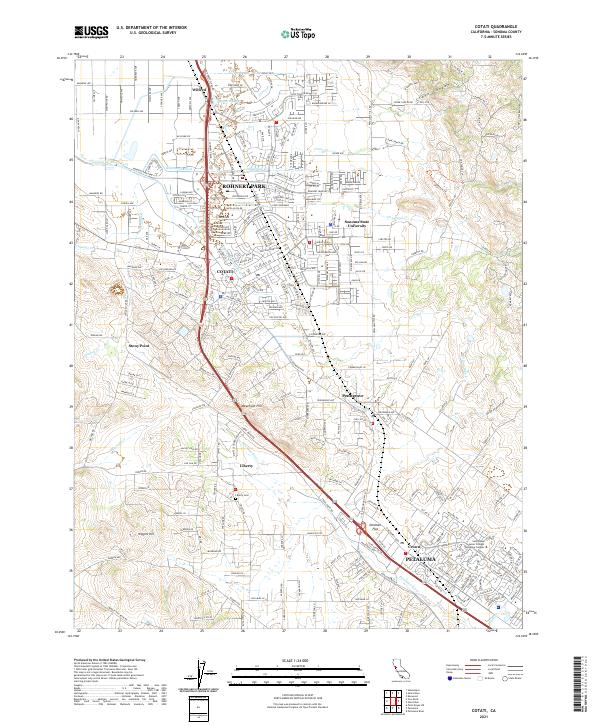 US Topo 7.5-minute map for Cotati CA