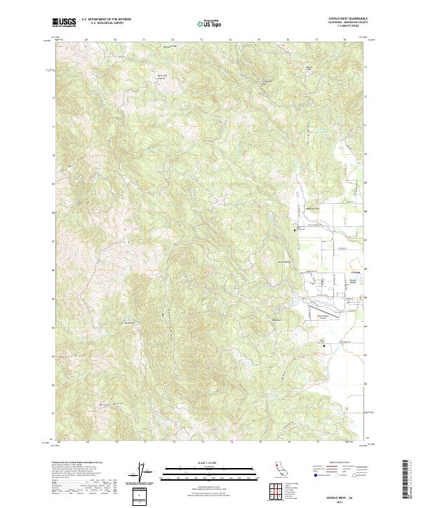 US Topo 7.5-minute map for Covelo West CA