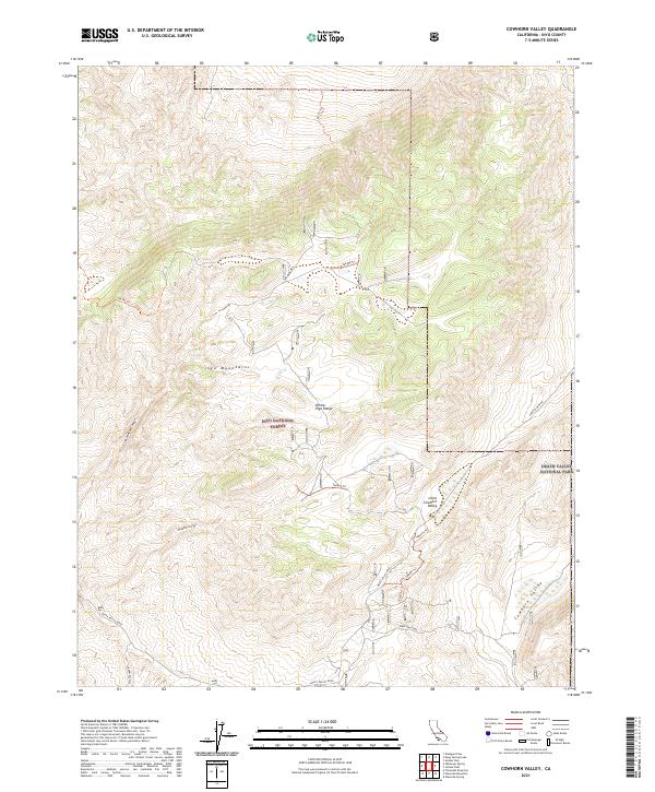 US Topo 7.5-minute map for Cowhorn Valley CA