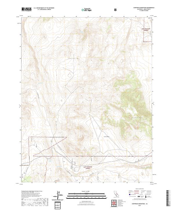 US Topo 7.5-minute map for Cowtrack Mountain CA