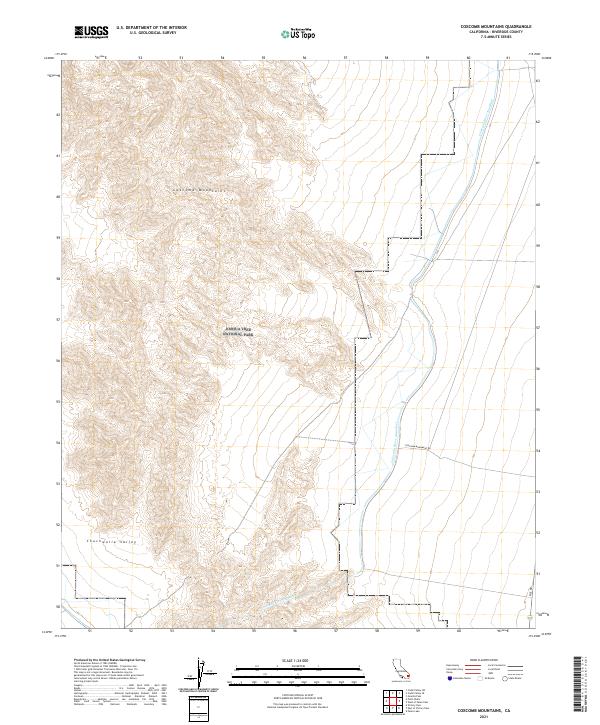 US Topo 7.5-minute map for Coxcomb Mountains CA